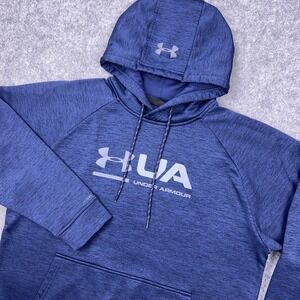 Under Armour Hoodie Men Medium Blue Storm Fleece Twist Loose ColdGear Sweatshirt